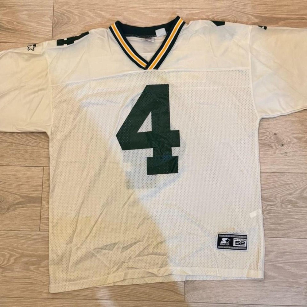 Vintage 1995 Starter Green Bay Packers Brett Favre 4 Jersey Mens XL White